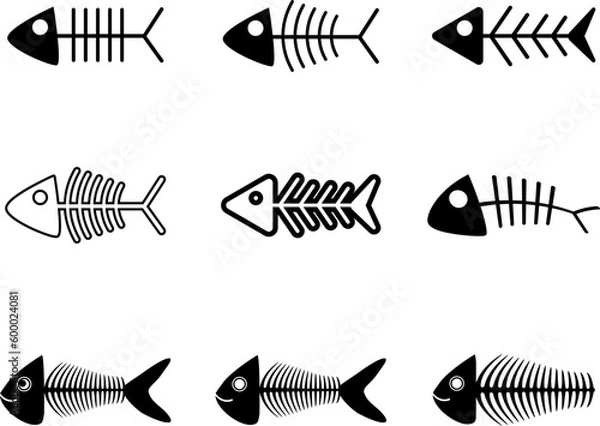 Fototapeta 魚の骨イラストセット
