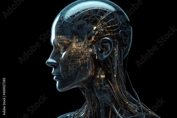 Fototapeta Advanced Artificial Intelligence Robot Created with Generative AI