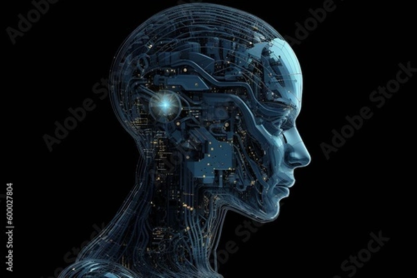 Fototapeta Advanced Artificial Intelligence Robot Created with Generative AI