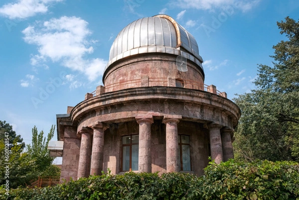 Fototapeta View of University Observatory on sunny summer day. Yerevan, Armenia.