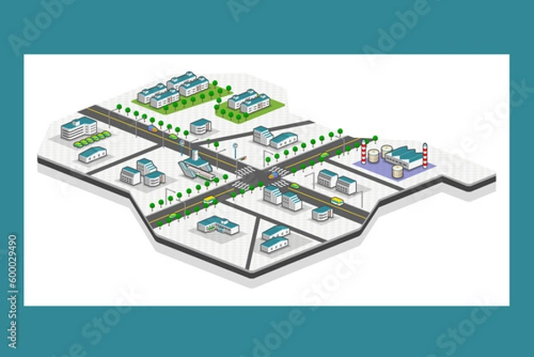 Obraz Desktop Office, Park, Gas station Building Icon Pack.