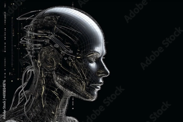 Fototapeta Advanced Artificial Intelligence Robot Created with Generative AI