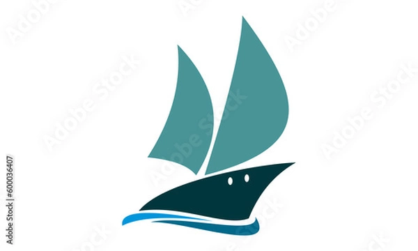 Fototapeta sailing ship vector illustration logo