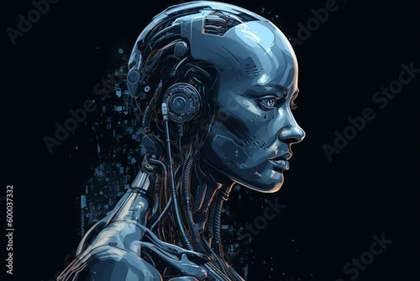 Fototapeta Advanced Artificial Intelligence Robot Created with Generative AI