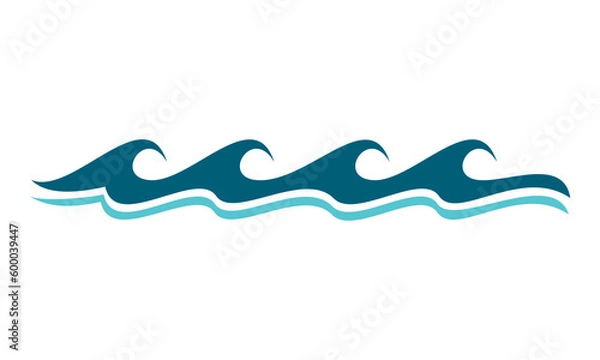 Fototapeta big water wave vector logo