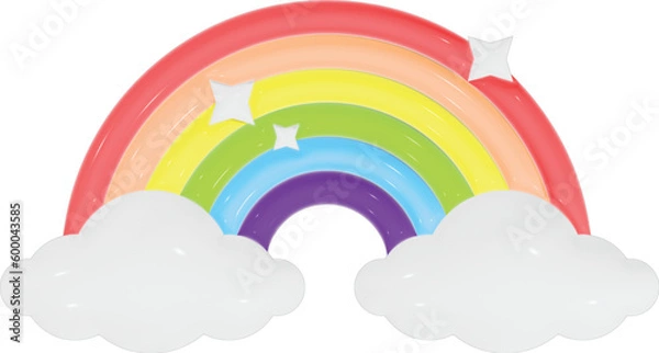 Fototapeta rainbow and clouds 3d