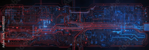Fototapeta デジタル技術ネットワーク データと通信の概念の抽象的な背景　Generative AI 