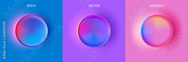 Fototapeta Set of Three-Dimensionally Colored Circles. Vector Illustration.