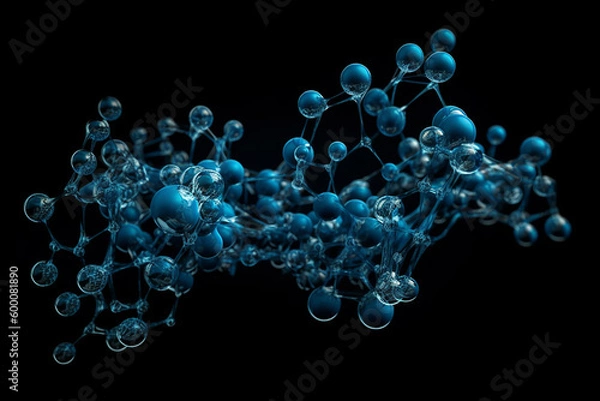 Obraz Science background with molecule or atom, Abstract structure for Science or medical background, 3d illustration.