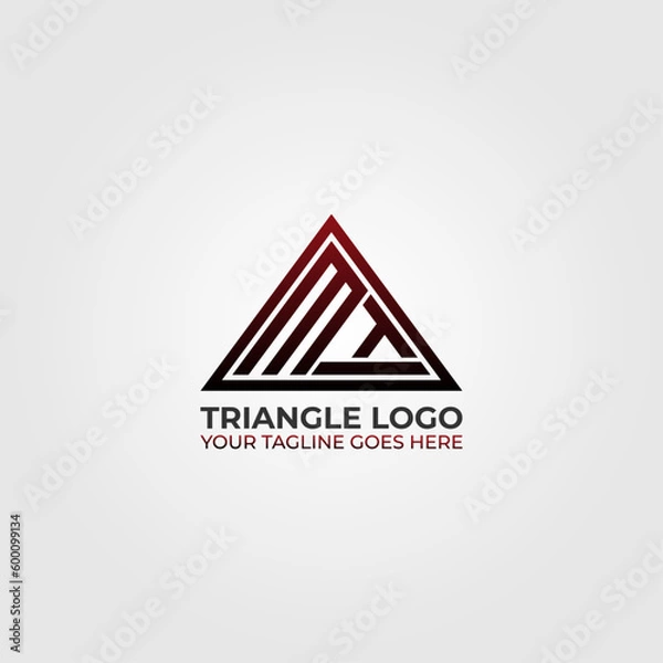 Fototapeta MTI Initial Triangle Monogram Vector Logo Design Red Color Modern gradient