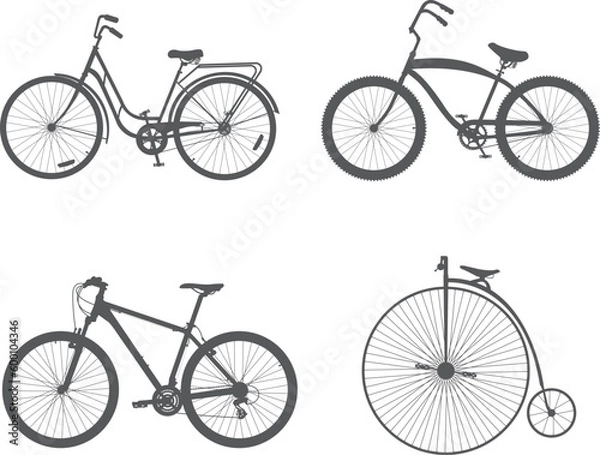Fototapeta Bicycle icon on white background. Set
