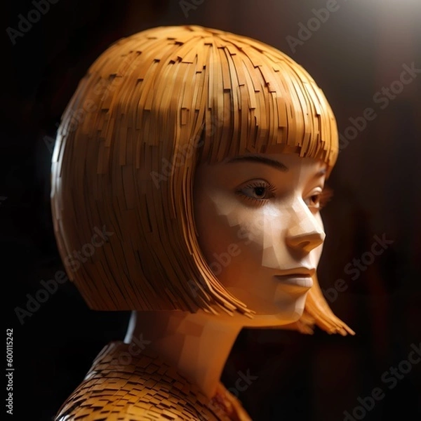 Obraz Generative AI - hölzerne Frau