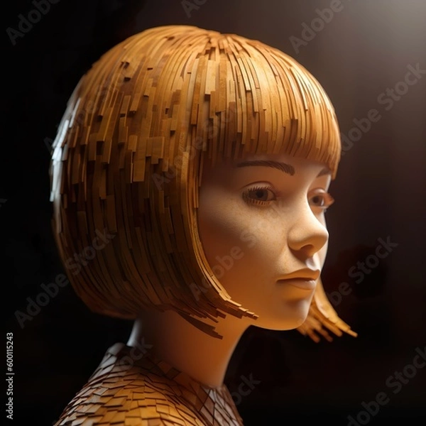 Obraz Generative AI - hölzerne Frau