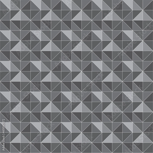 Obraz Abstract Seamless Pattern. Seamless Pattern with Triangles. Black and white pattern with rhombus, lines and dots. Vector illustration