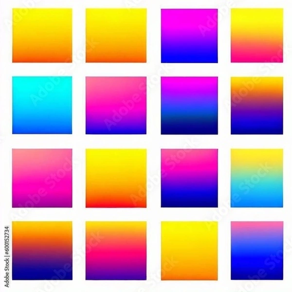Fototapeta A set of color swatches displaying vivid and diverse gradient hues