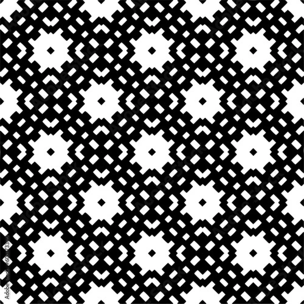 Fototapeta Abstract seamless monochrome pattern on white background for coloring. Design for banner, card, invitation, postcard, textile, fabric, wrapping paper, coloring book.