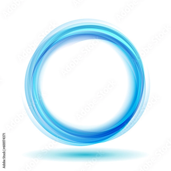 Fototapeta Abstract vector background wavy blue circle. Circle lines. Blue circles. Abstract circles waves. Blue Circle frame tranparent isolated on white background with empty space.