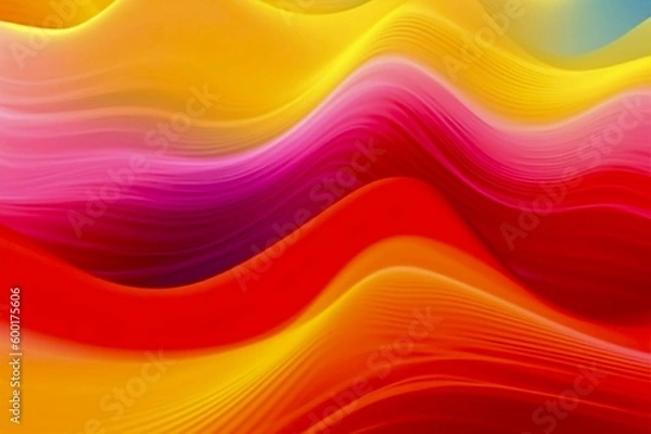 Fototapeta Artistic waves background. Spring 2023. Fluorescent Fantasy. Pink, Fuchsia, Green, Turquoise, Yellow