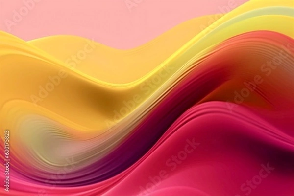 Fototapeta Artistic waves background. Spring 2023. Fluorescent Fantasy. Pink, Fuchsia, Green, Turquoise, Yellow