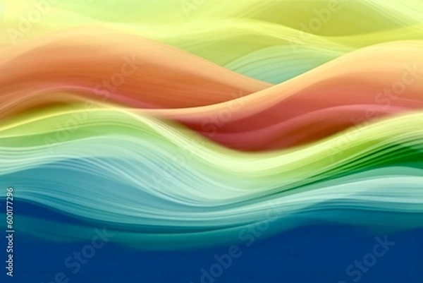 Fototapeta Artistic waves background. Spring 2023. Grow your own. Blue, Green, Lime