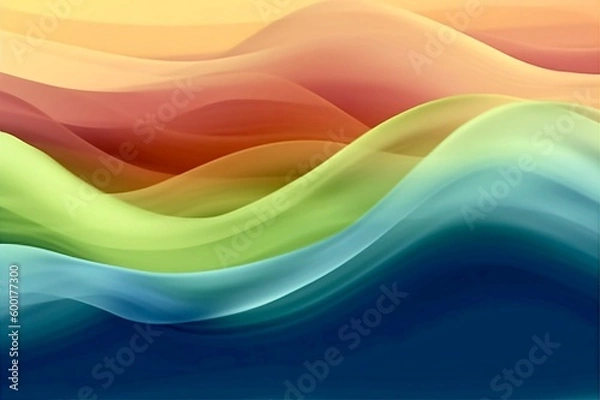 Fototapeta Artistic waves background. Spring 2023. Grow your own. Blue, Green, Lime
