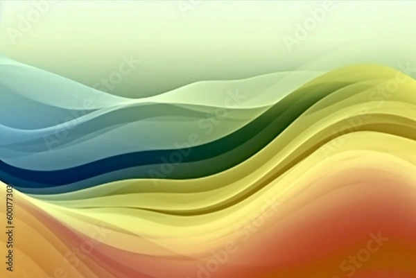 Fototapeta Artistic waves background. Spring 2023. Grow your own. Blue, Green, Lime
