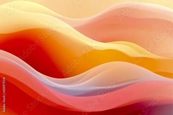 Fototapeta Artistic waves background. Spring 2023. Sorbet in Spring. Pink, Orange, Blue, Yellow, Red