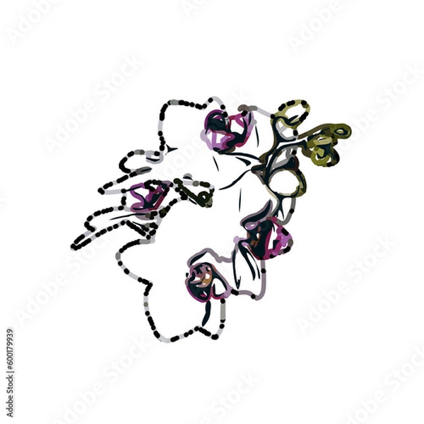Fototapeta Orchid flower color sketch with a transparent background