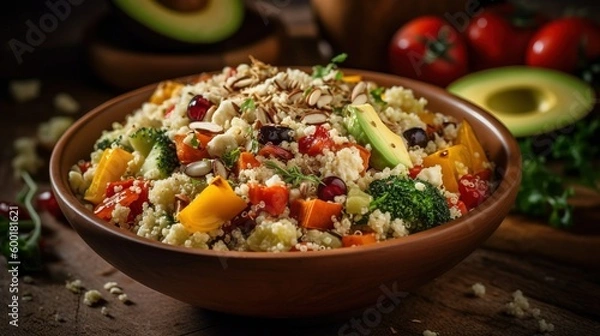 Obraz Generative AI of Tantalizing Avocado and Quinoa Salad
