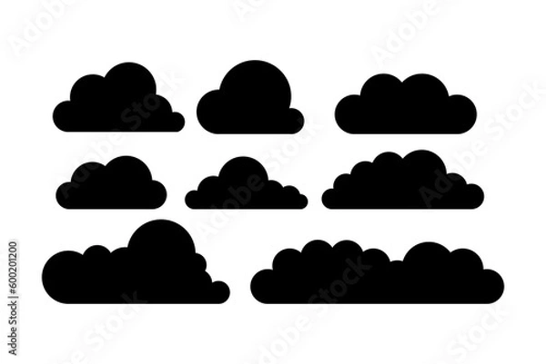 Fototapeta set icon cloud glyph, vector illustration
