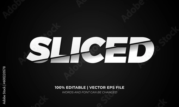 Fototapeta Sliced Cutout Paper Editable Text Effect, Editable Font Style Vector