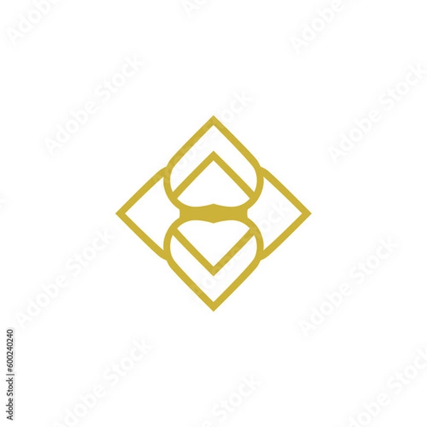 Fototapeta Vector icon simple logo with pointed corners