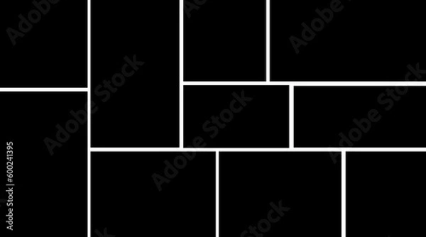 Fototapeta Photo album template. Template collage. Frames for photo in flat style. Frame for pictures, photos, illustrations. Collage with 10 parts for photos