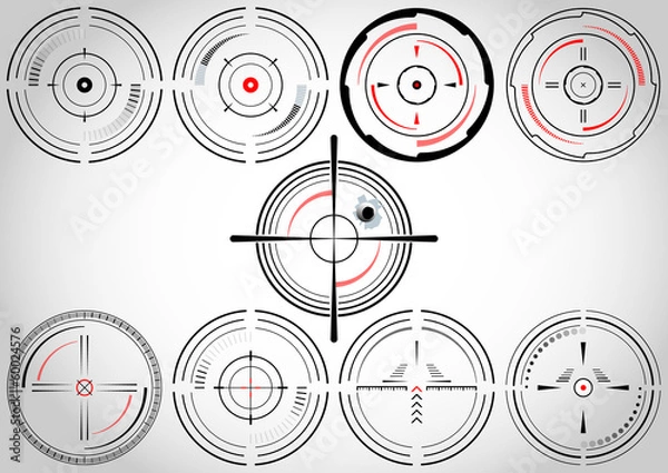 Obraz Set of nine abstract cross hairs