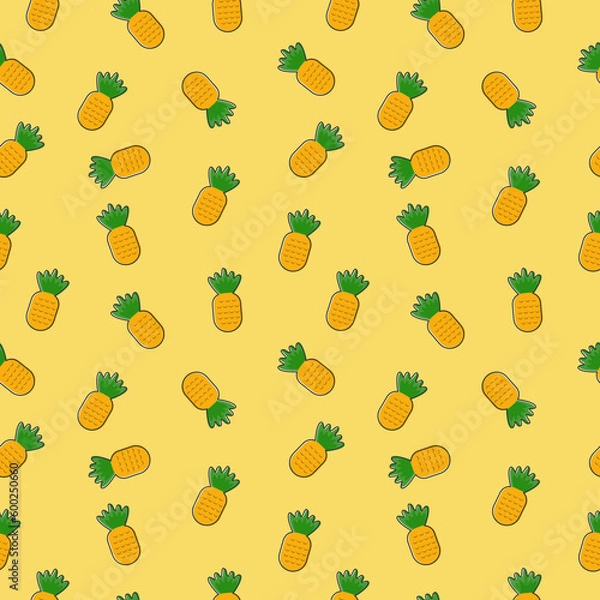 Obraz Pineapple fruit seamless pattern