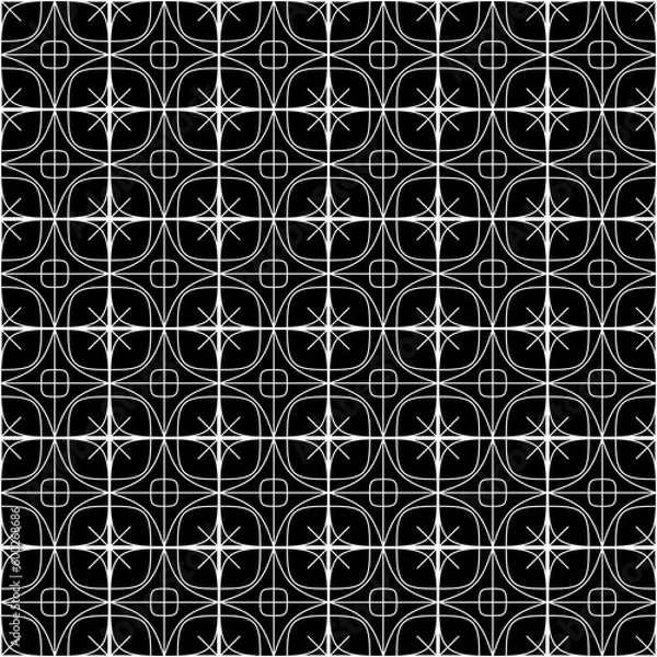 Obraz black and white seamless pattern