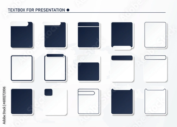 Fototapeta Square text boxes for presentation. Vector info graphics for your business project.