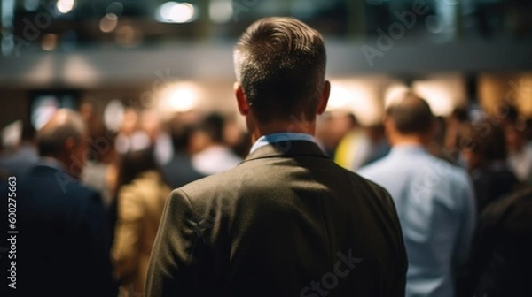 Fototapeta person attending a networking event or conference generative ai