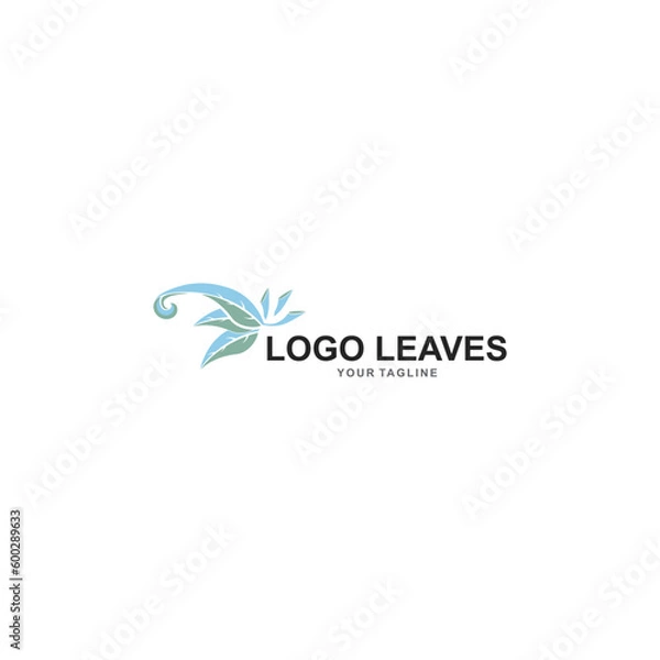Fototapeta Three leaves vector logo concept with soft colors suitable for your website or company icon