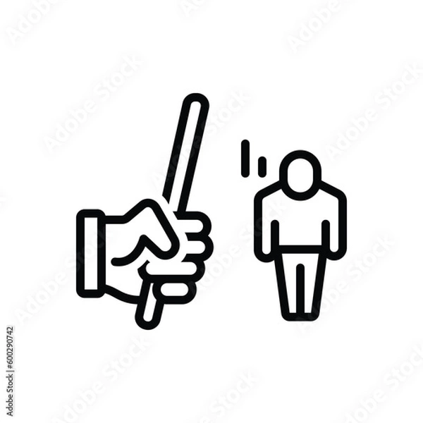 Fototapeta Black line icon for strictly 