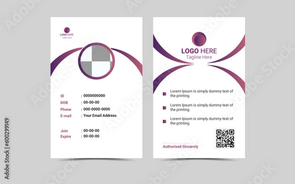Fototapeta Vector Modern ID Card Layout Template Design