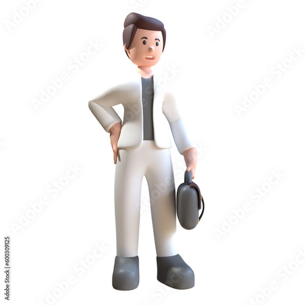 Fototapeta 3D illustration of a business man