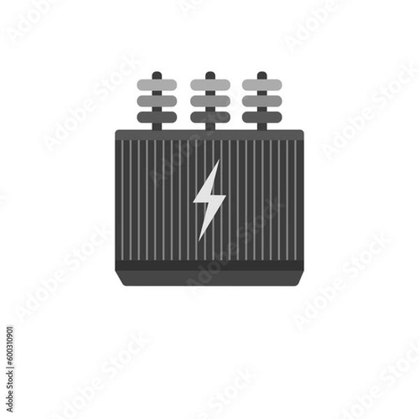 Fototapeta Autotransformer silhouette cartoon on white background, vector illustration in flat cartoon design.