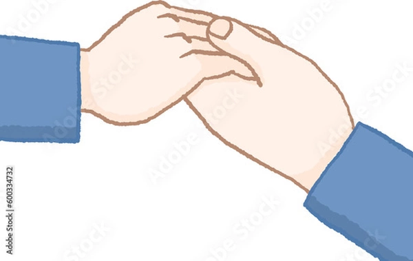 Obraz 다정하게 마주잡은 커플 손 일러스트. 디테일하게 그려진 심플한 연인들의 손입니다.