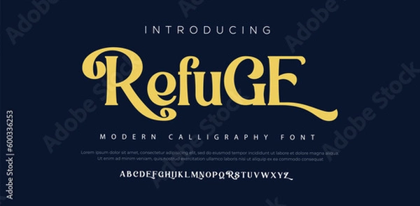 Obraz Abstract Fashion font alphabet. Minimal modern urban fonts for logo, brand etc. Typography typeface uppercase lowercase and number. vector illustration