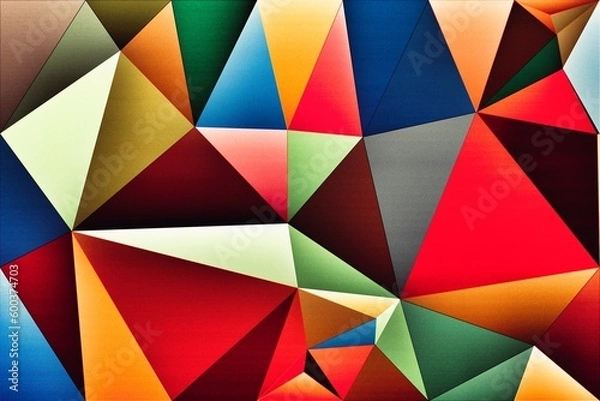 Obraz Colorful triangles pattern with a rough texture background. Background texture wall and have copy space for text. Picture for creative wallpaper or design art work.