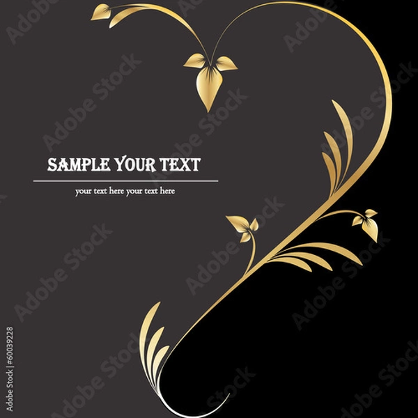 Obraz floral black gold background