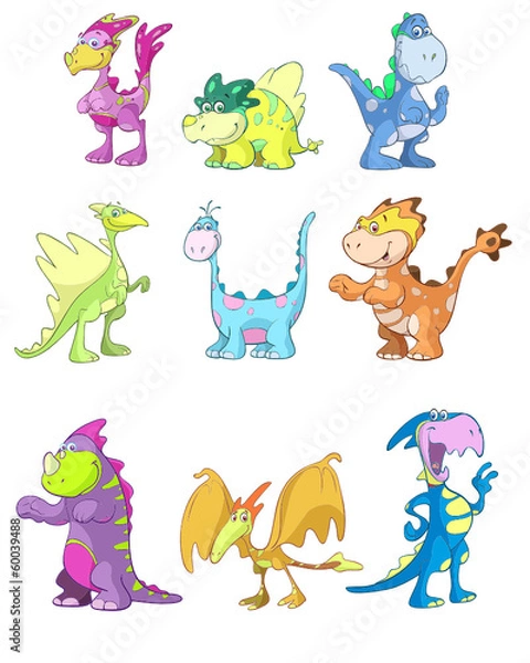 Obraz cute dino vector set