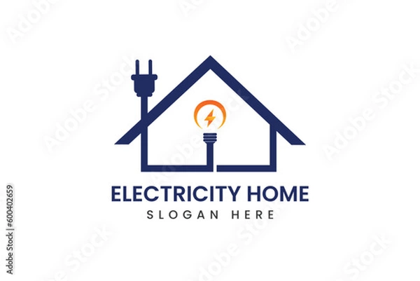 Obraz Electricity home logo design vector template