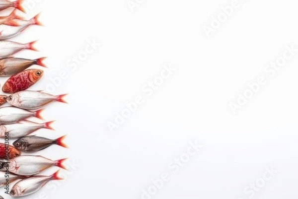 Fototapeta Fish on the white background. Beautiful illustration picture. Generative AI